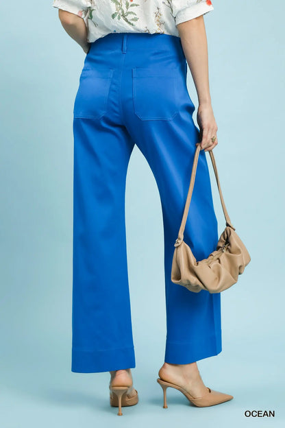 Statement Button Stretch Pants