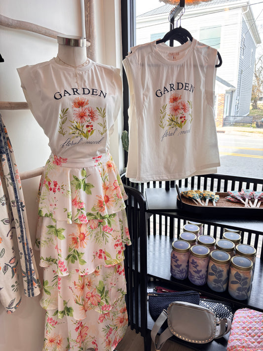 Floral Tiered Maxi Skirt