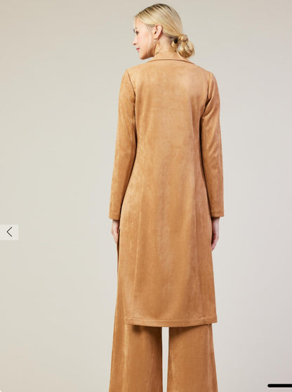 Faux Suede Duster