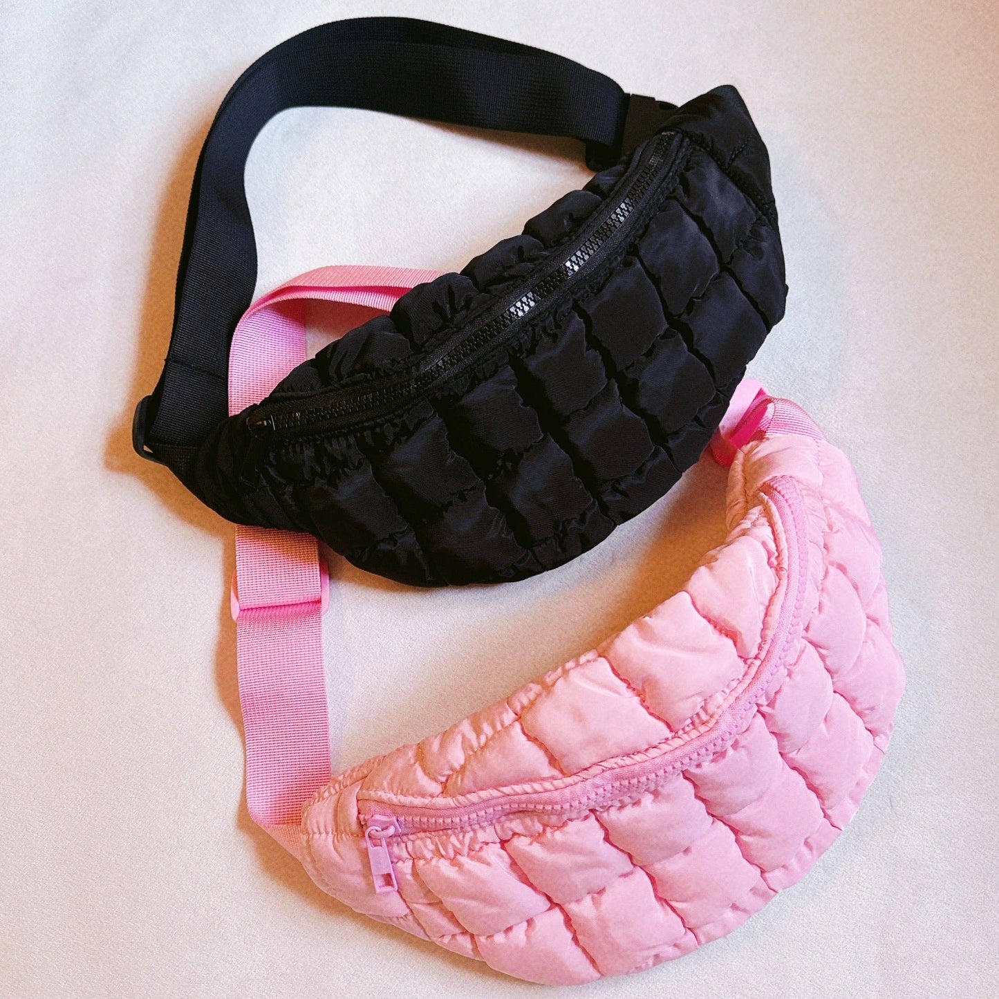 Perfect Puffy Banana Shape Sling Bag: Black