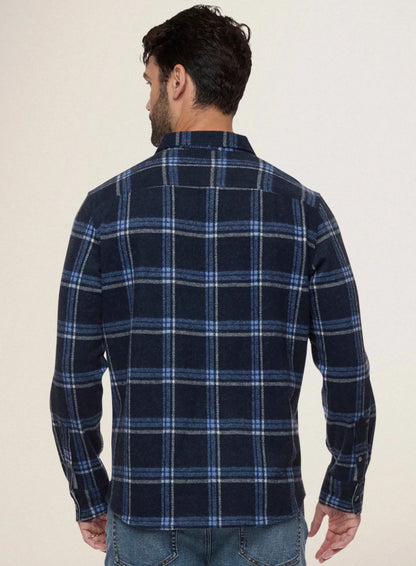 Navy Hero Knit Flannel Shirt