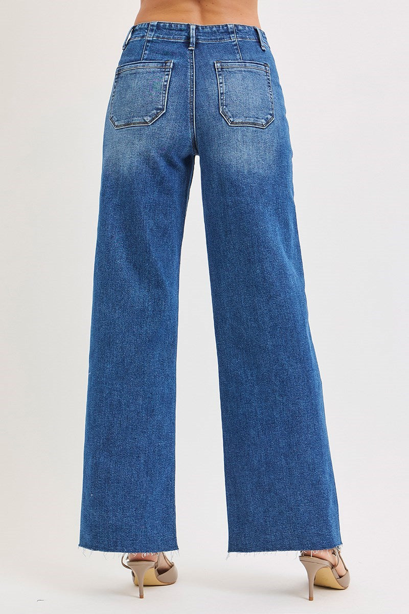 Hannah Wide Leg Patch Pocket Denim