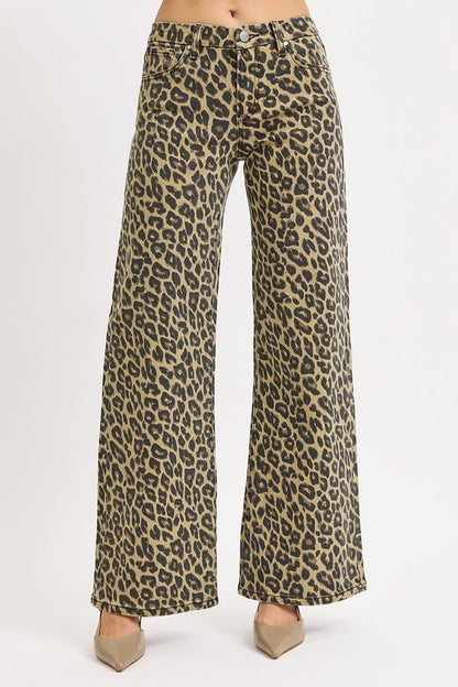 Leopard Wide Leg Denim