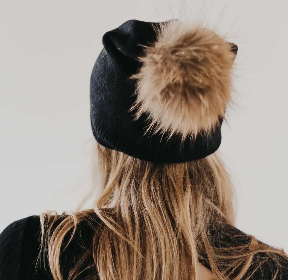 Fine Knit Pom Beanie - FINAL SALE