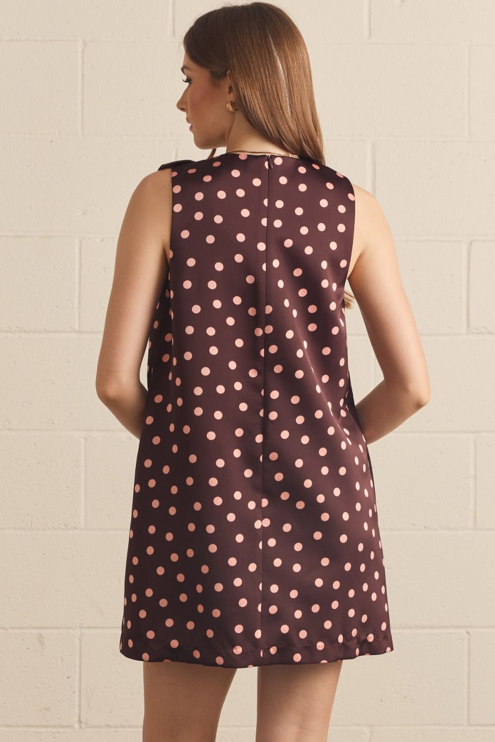 Burgundy Polka Dot Dress