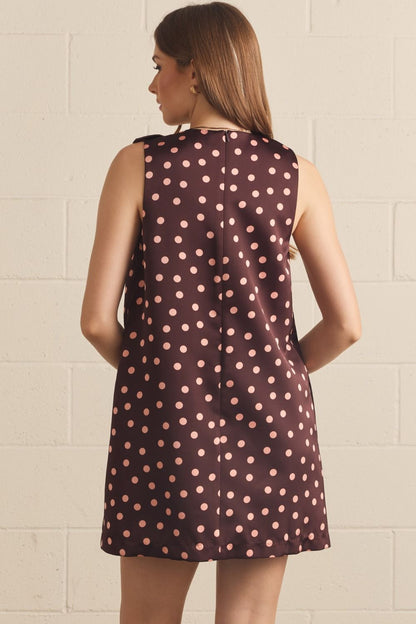 Burgundy Polka Dot Dress