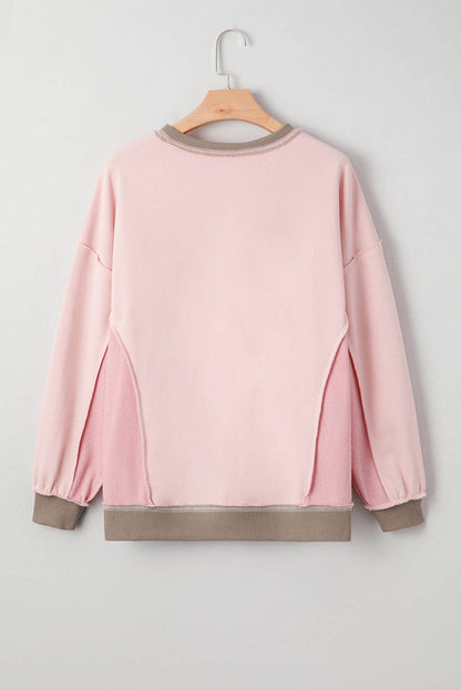 Waffle Color Block Sweatshirt