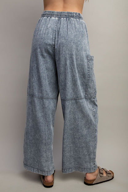 Pinstripe Washed Pants - Plus