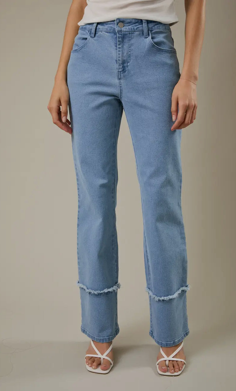 Spring Fling Frayed Hem Detail Denim