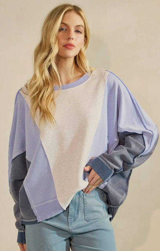 Feelin’ Blue Color Block Pullover