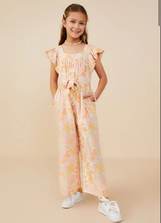 Girls Floral Jumpsuit