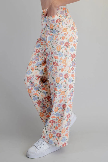 Ivory Meadow Floral Pants