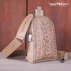 Trinity Ranch Floral Tooled Sling Bag