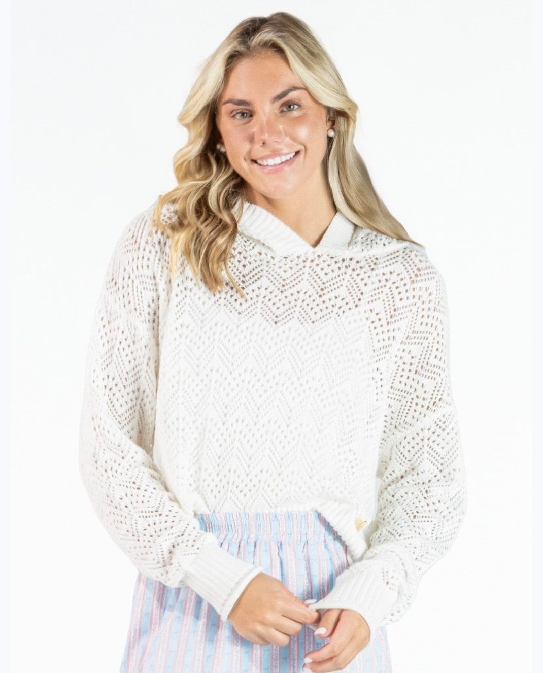Open Knit Hoodie