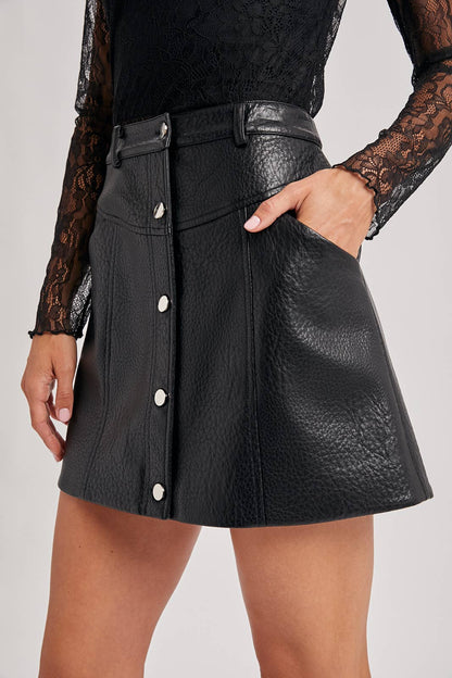 Embossed Faux Leather Skirt