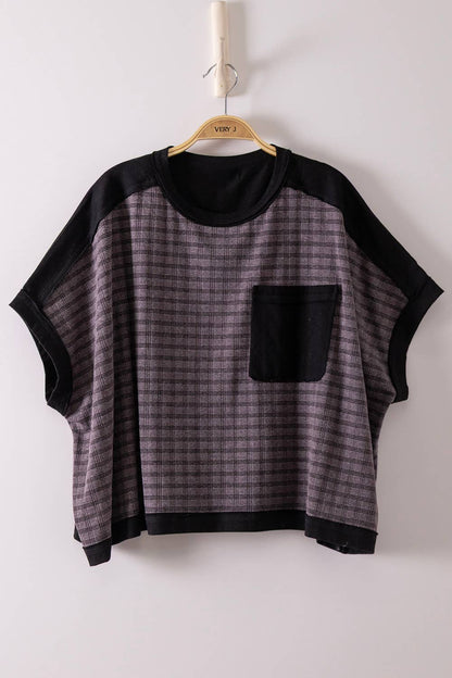Dolman Sleeve Textured Knit Top- Plus