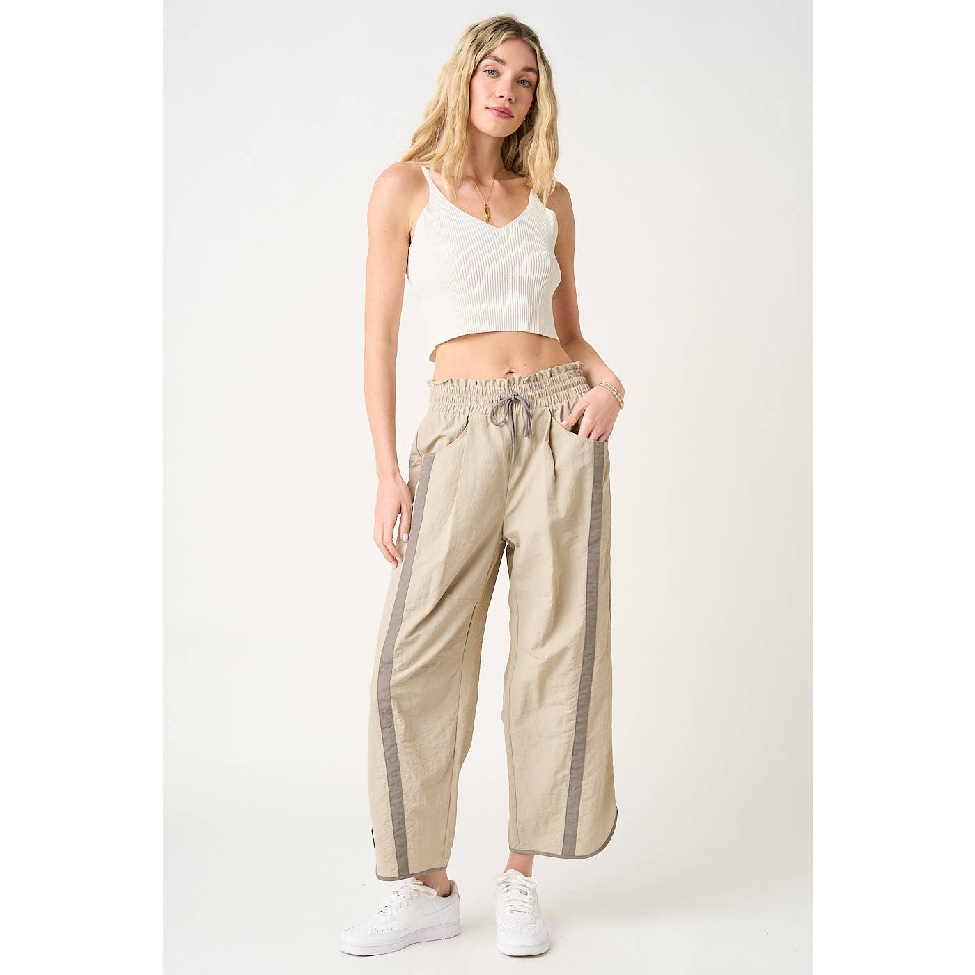 Sporty Girl Stripe Nylon Pants
