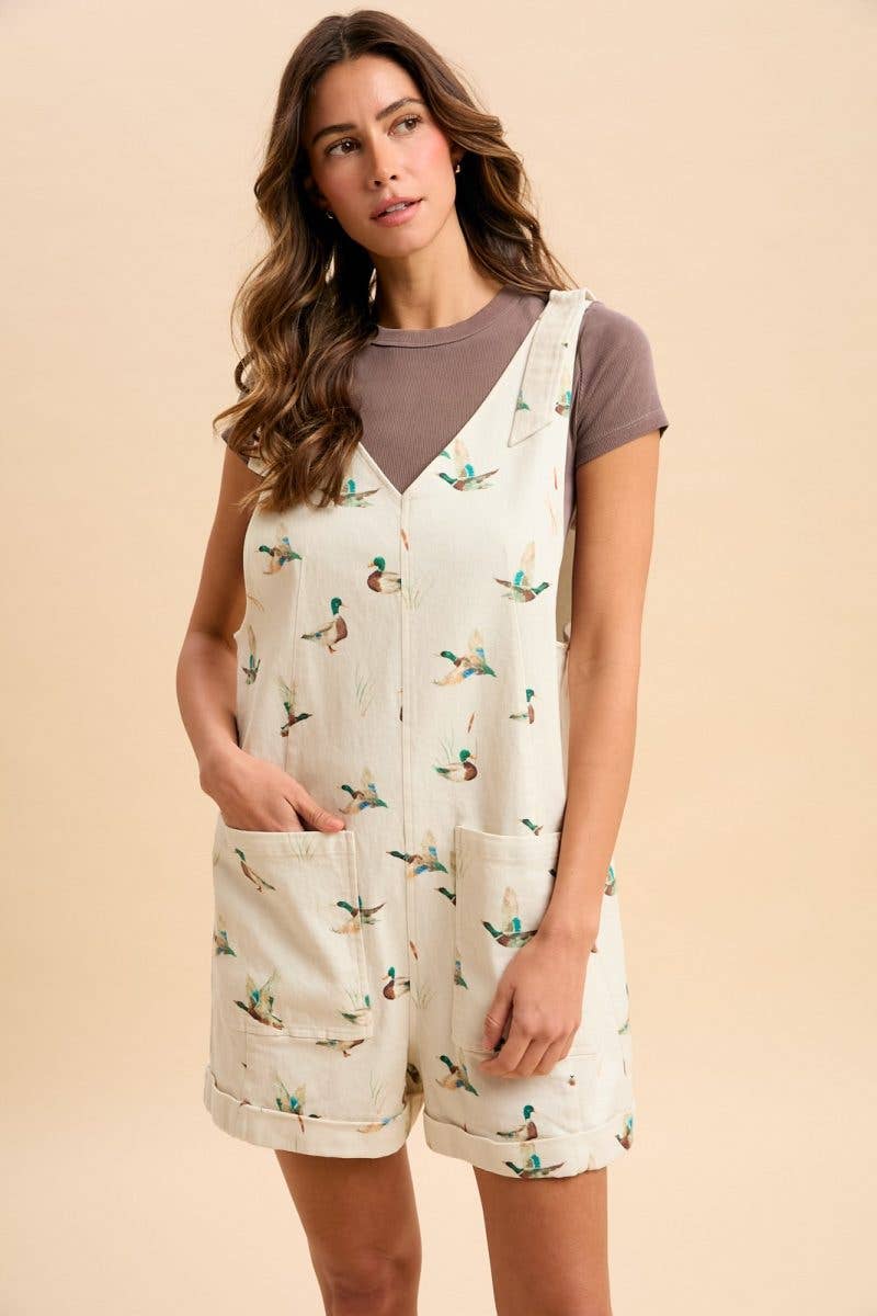 Mallard Duck Print Romper