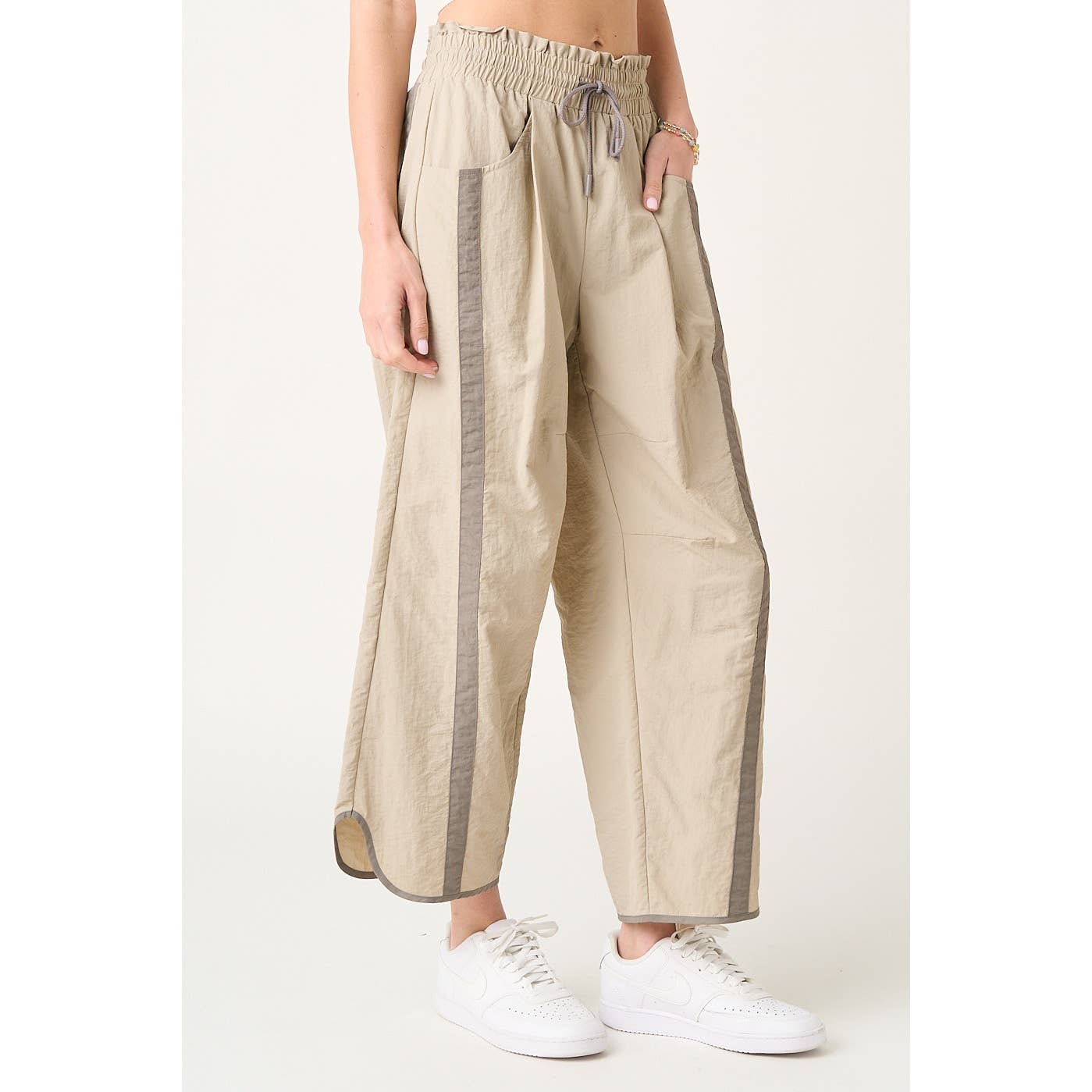 Sporty Girl Stripe Nylon Pants