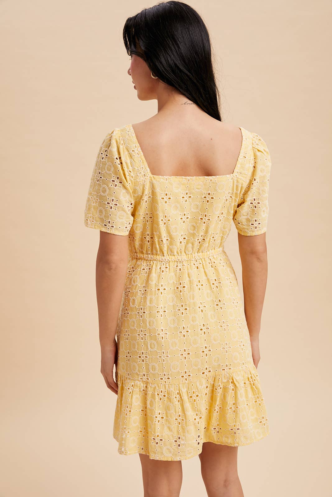 Sunwashed Lemon Eyelet Dress
