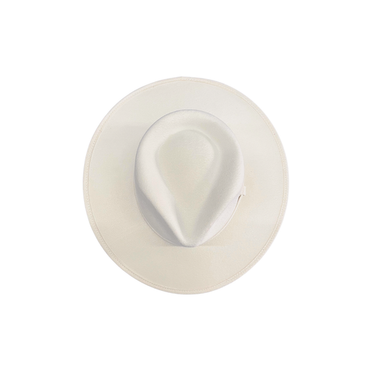 Vegan Suede Tear Drop Hat: Ivory