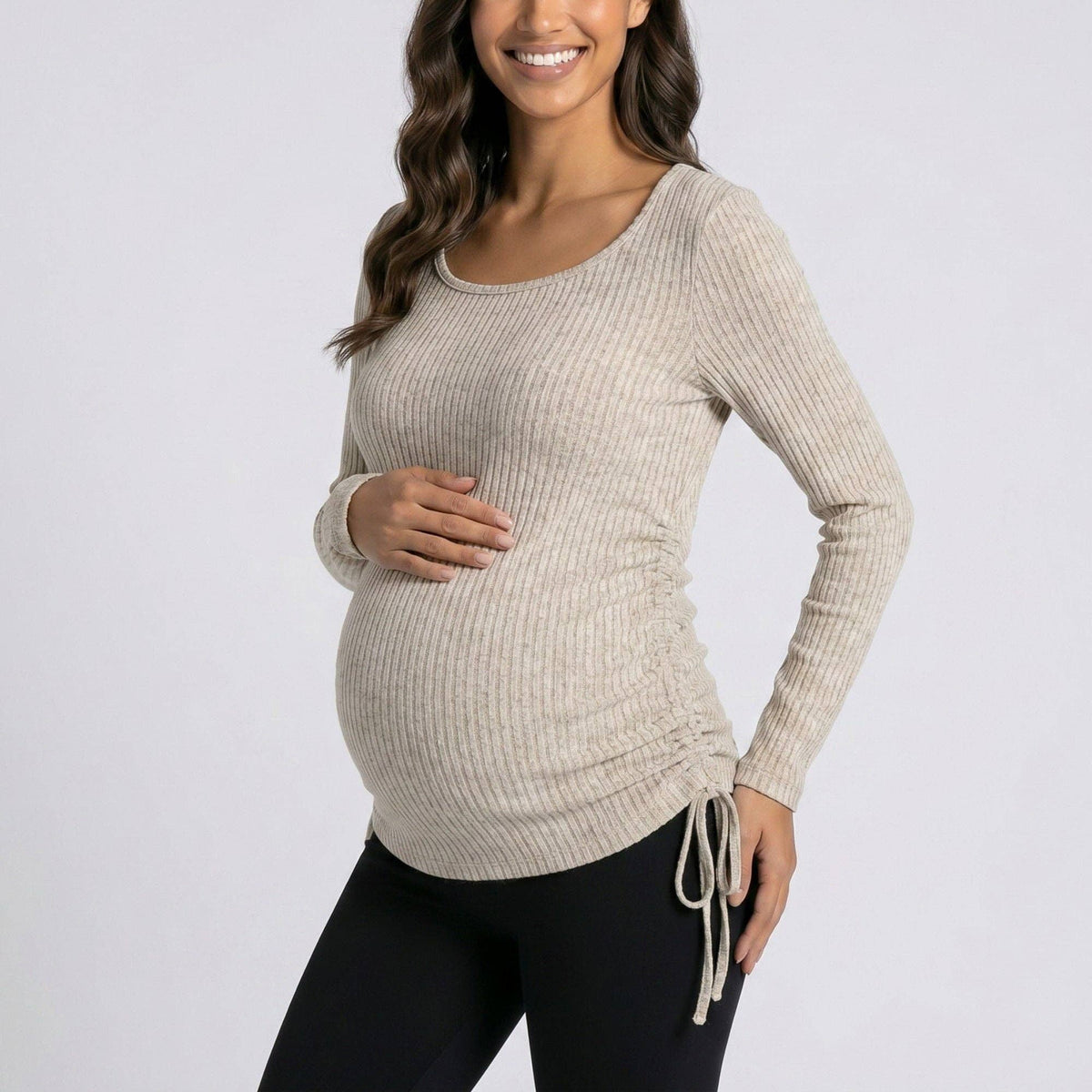 Maternity Ribbed Long Sleeve Top
