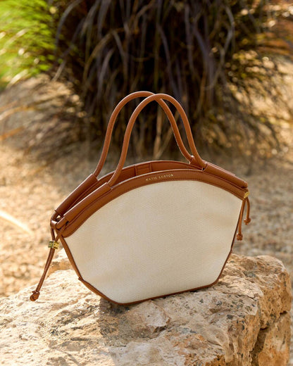 Florence Mini Tote Bag - Canvas/Cognac