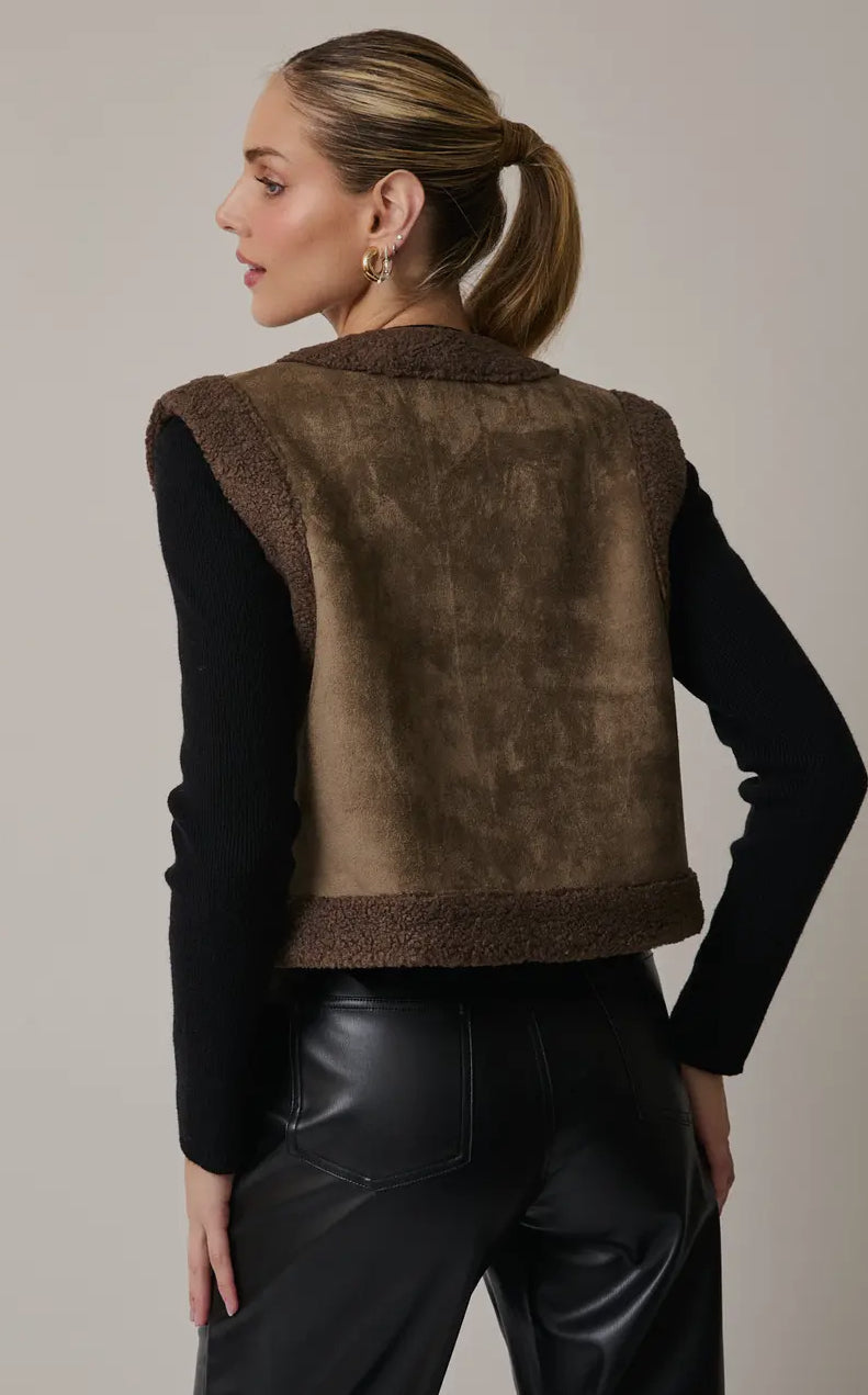 Cozy in Sherpa Suede Vest