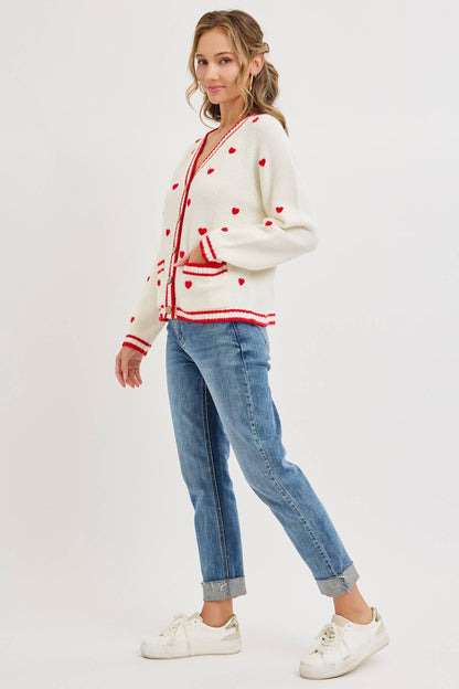 Sweet Valentine Heart Cardigan