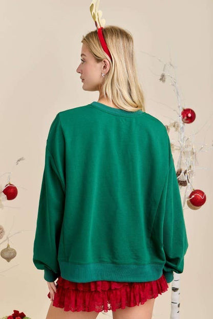 Merry Patchwork Oversized Top
