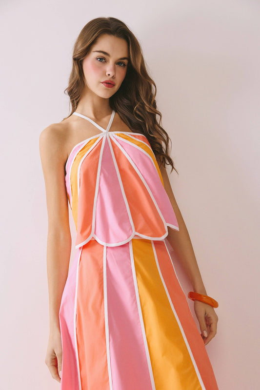 Scalloped Edge Halter Top