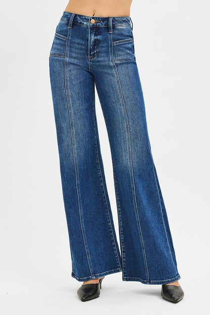 Maddie Mid Rise Wide Leg Denim