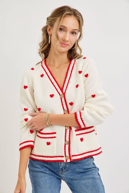 Sweet Valentine Heart Cardigan
