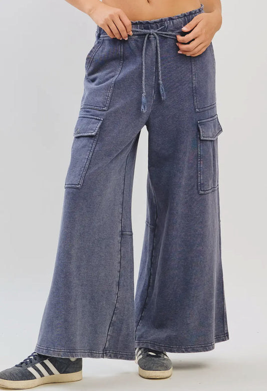 Faded Navy French Terry Cozy Pants