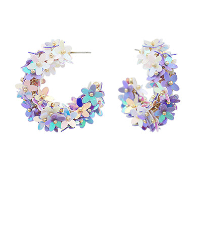 Iridescent Flower Hoops