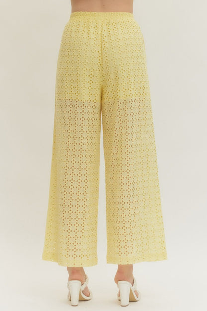 Lemon Eyelet Pants