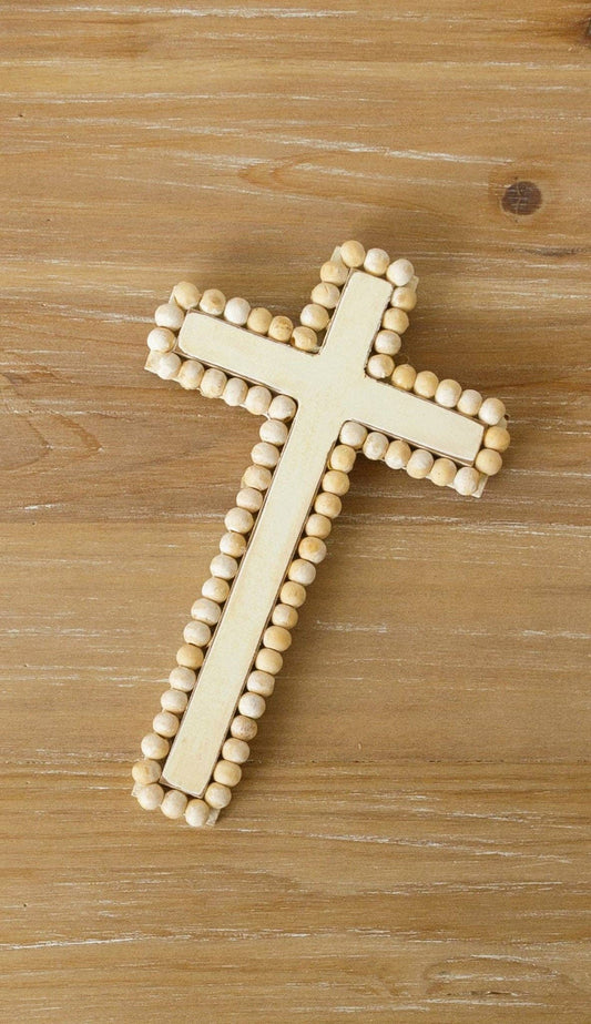 Distressed Beaded Cross
