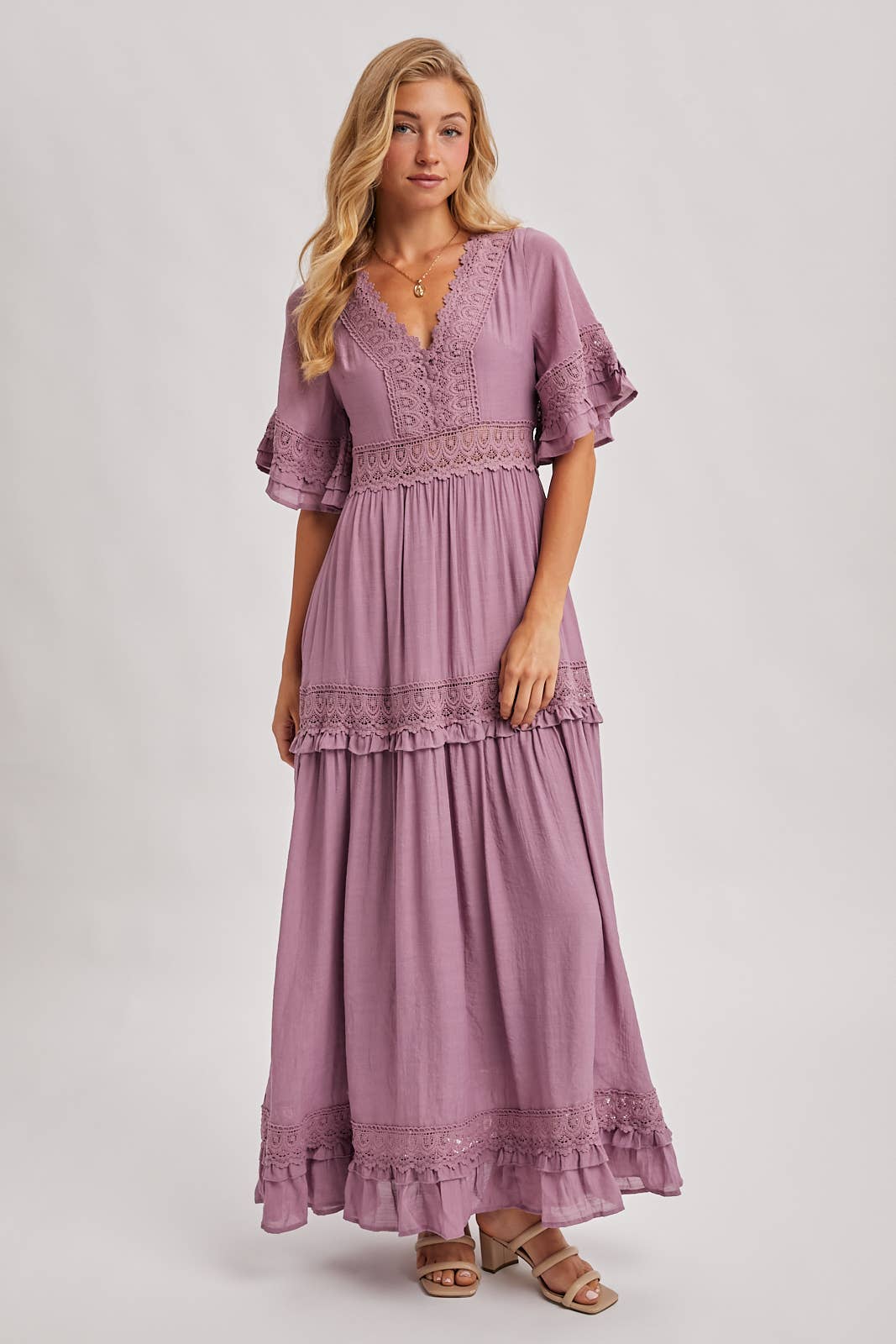 Olive Dreams Lace Maxi