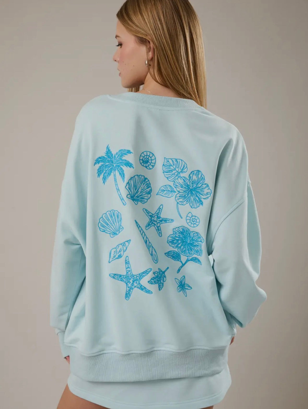 Coastal Embroidered Crewneck
