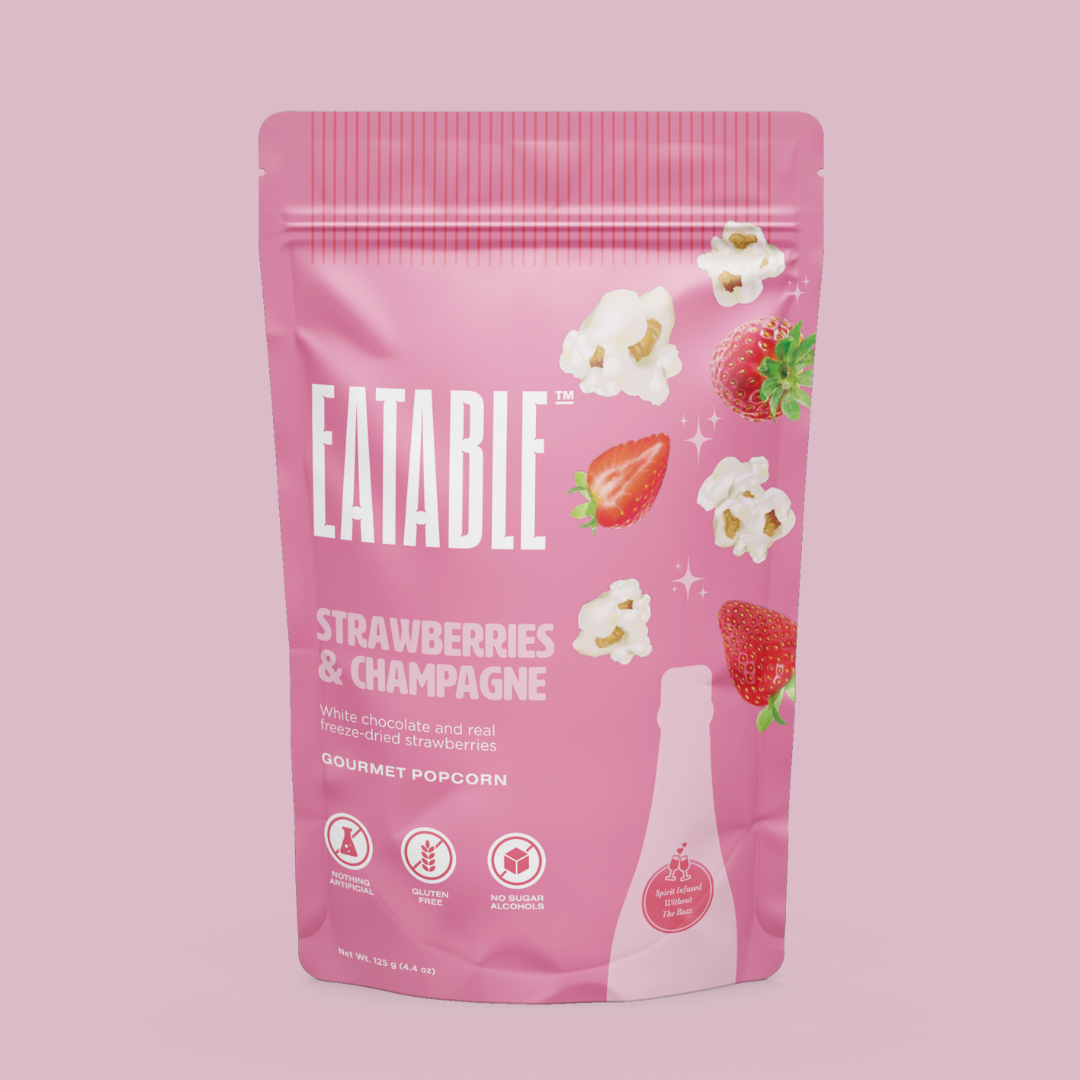 Strawberries & Champagne Gourmet White Chocolate Popcorn