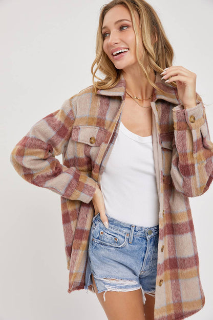 Mauve Plaid Shacket