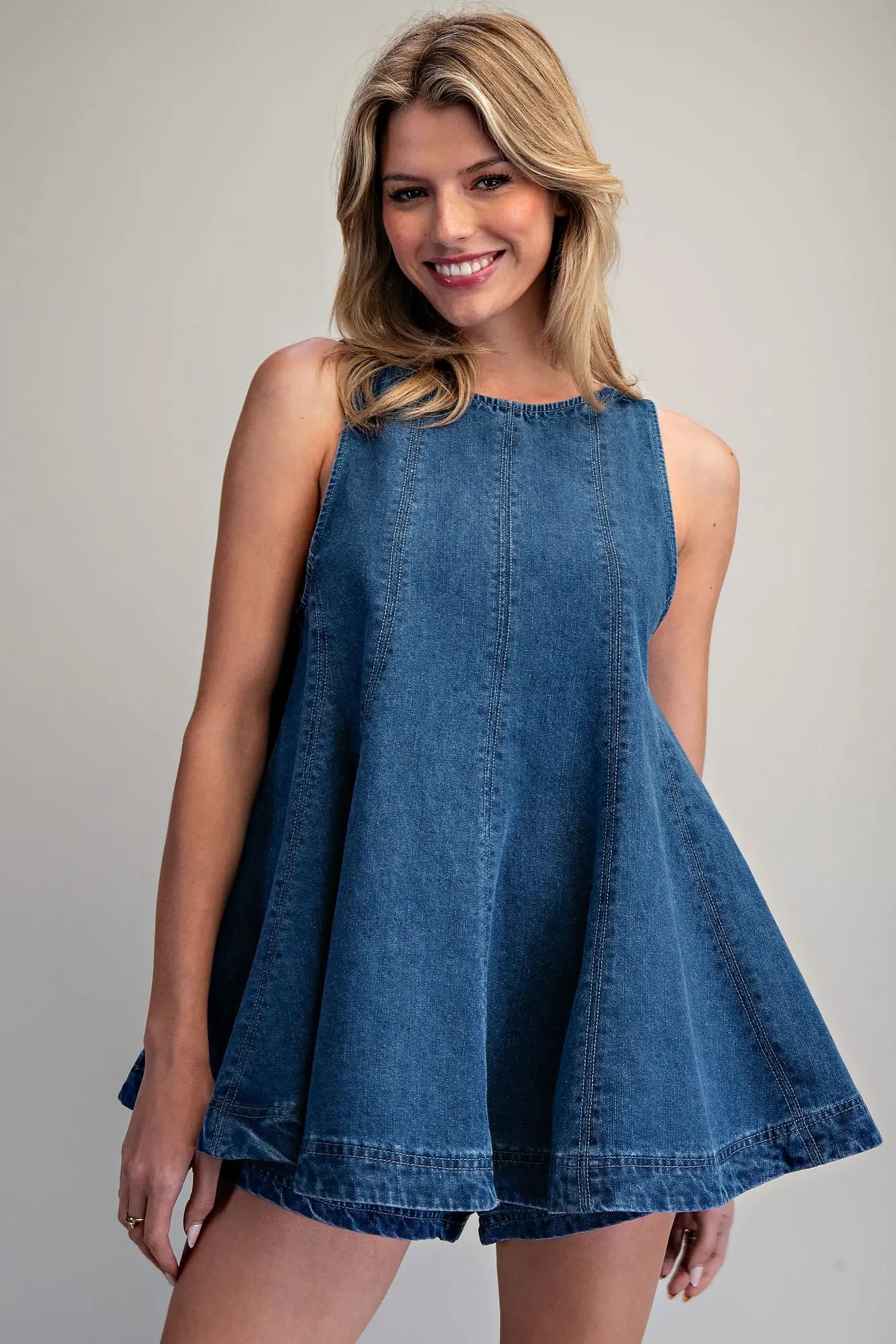Flared A Line Denim Top