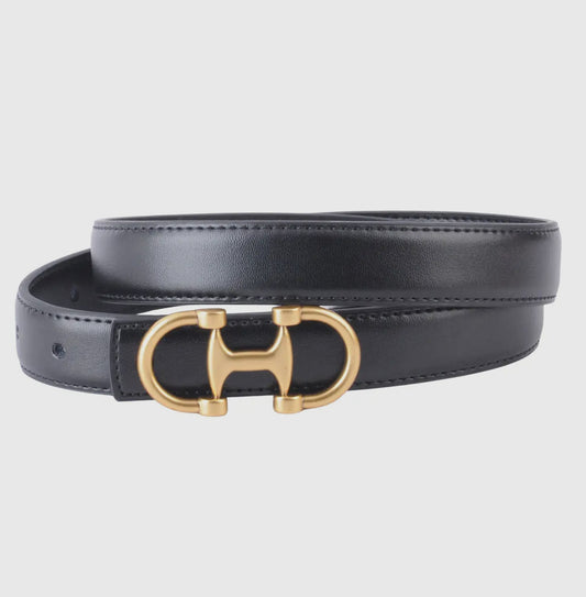 Horsebit Buckle Leather Belt