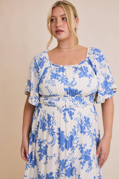 Plus Feeling Blue Floral Dress