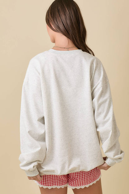 USA Patchwork Oversized Crewneck Top
