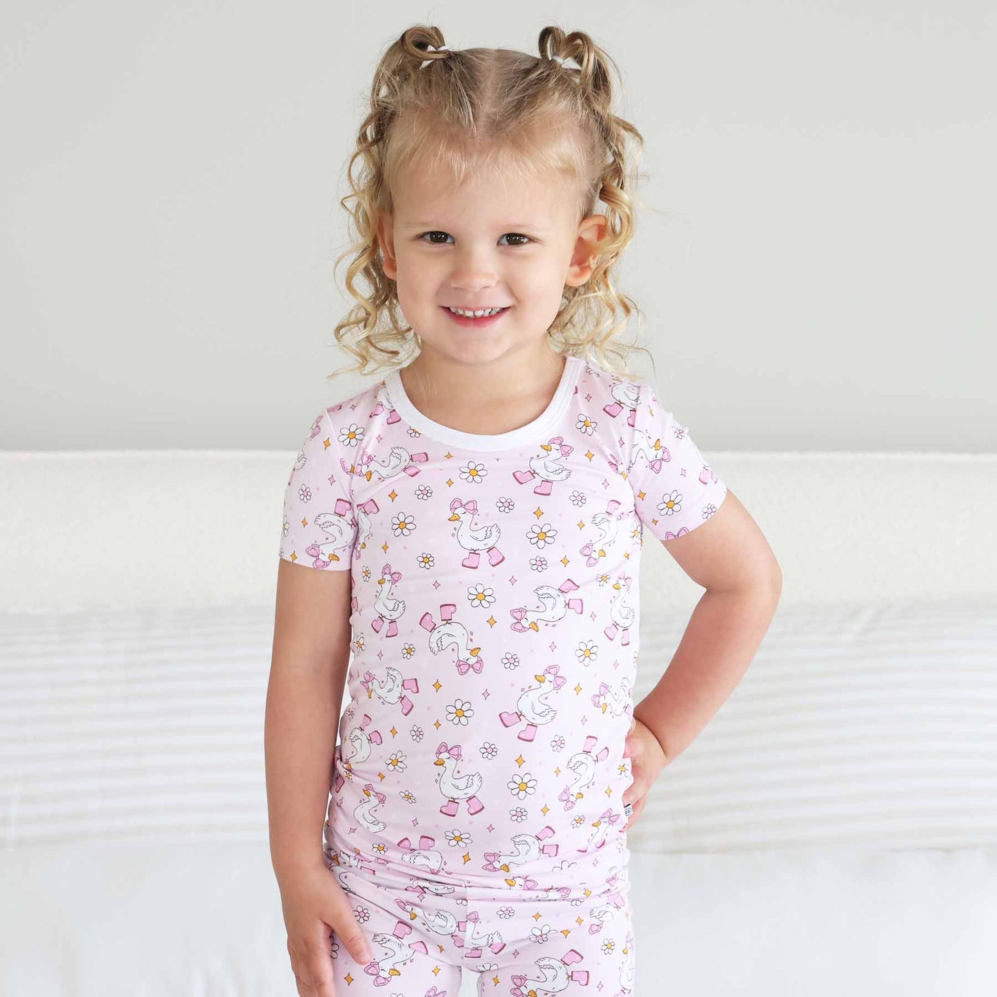Silly Goose Two Piece Pajama Set | Pink