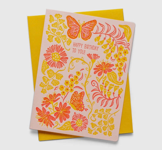 Floral Happy Birthday Card