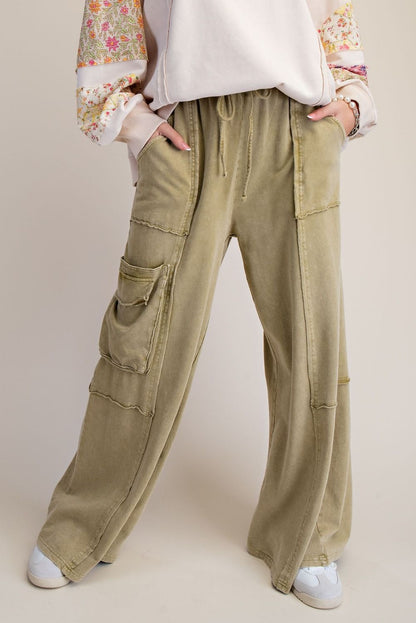 Cozy Cargo Pants - Faded Olive