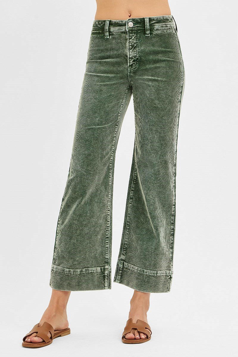 Forest Corduroy Cropped Pants