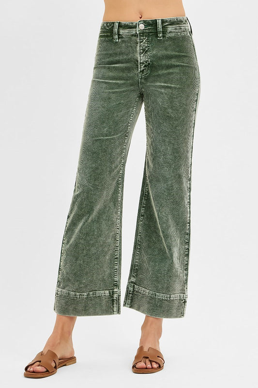 Forest Corduroy Cropped Pants